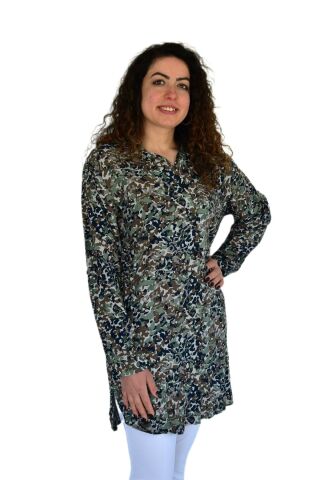 Kadın Kamufulaj Desen Viscon Gömlek BGL-ST04240