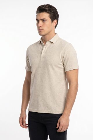 Erkek Polo Yaka Kısa Kollu Tişört Regular Kalıp T6015 BGL-ST05552 TAŞ - M