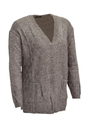 Kadın Cepli Triko  Hırka BGL-ST04128 HAKİ - 3XL