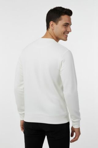 Erkek Mevsimlik Sıfır Yaka Sweatshirt BGL-ST04864 EKRU - 3XL