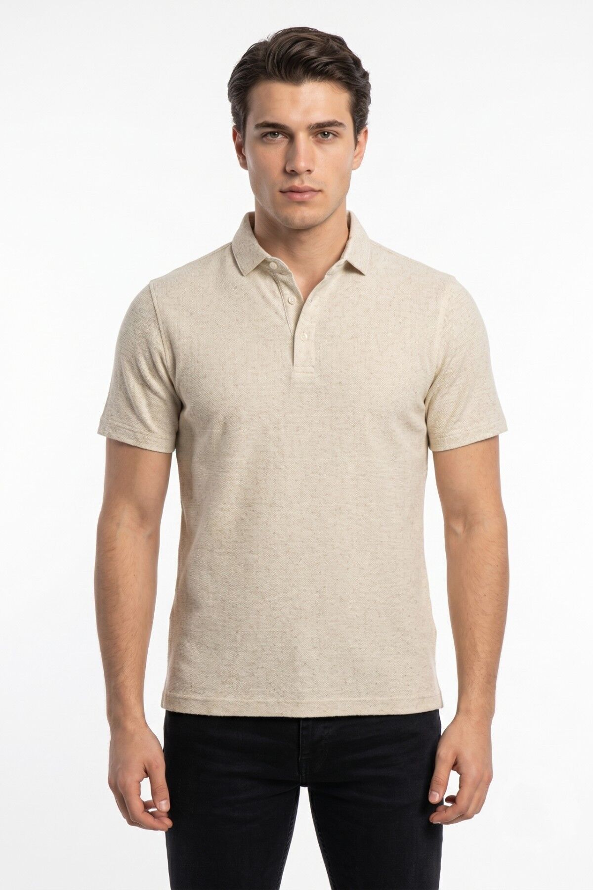 Erkek Polo Yaka Kısa Kollu Tişört Regular Kalıp T6015 BGL-ST05552 TAŞ - 2XL
