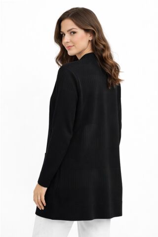 Kadın Anne Triko Cepli Hırka BGL-ST05293 SİYAH - 3XL
