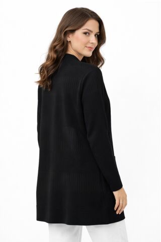 Kadın Anne Triko Cepli Hırka BGL-ST05293 SİYAH - 3XL