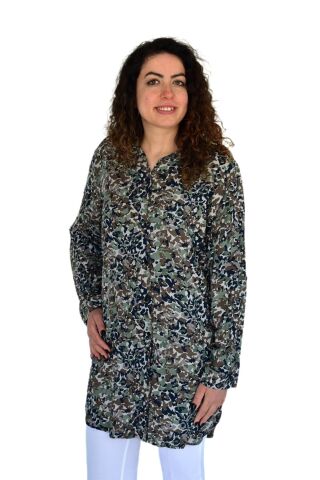 Kadın Kamufulaj Desen Viscon Gömlek BGL-ST04240 HAKİ - 50