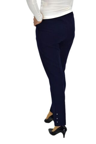 Kadın Paça Puntalı Beli Lastikli Kumaş Pantolon BGL-ST04323 LACİVERT - 48