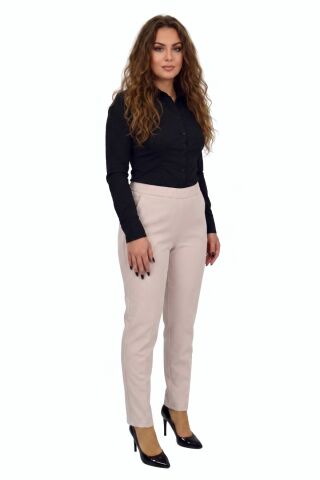 Kadın Kumaş Pantolon Kemer Lastikli BGL-ST04320 BEJ - 44