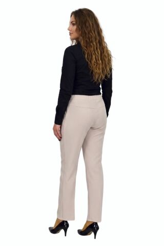 Kadın Kumaş Pantolon Kemer Lastikli BGL-ST04320 BEJ - 44