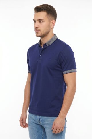 Erkek Polo Yaka Kısa Kollu Tişört Regular Kalıp T1000 BGL-ST05554 LACİVERT - L
