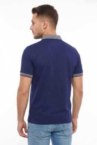 Erkek Polo Yaka Kısa Kollu Tişört Regular Kalıp T1000 BGL-ST05554 LACİVERT - L