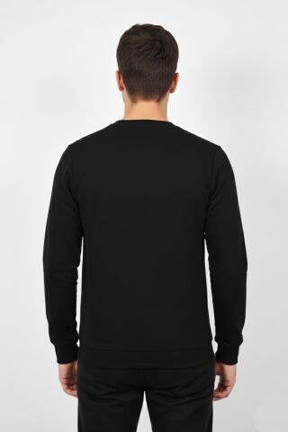 Erkek Mevsimlik Sıfır Yaka Sweatshirt BGL-ST04864 SİYAH - XL