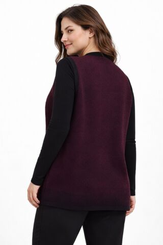 Kadın Anne Triko Yelek BGL-ST05292 BORDO - 2XL