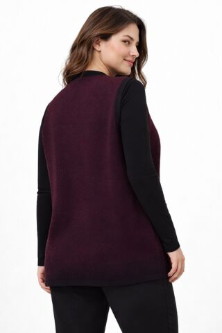 Kadın Anne Triko Yelek BGL-ST05292 BORDO - 2XL