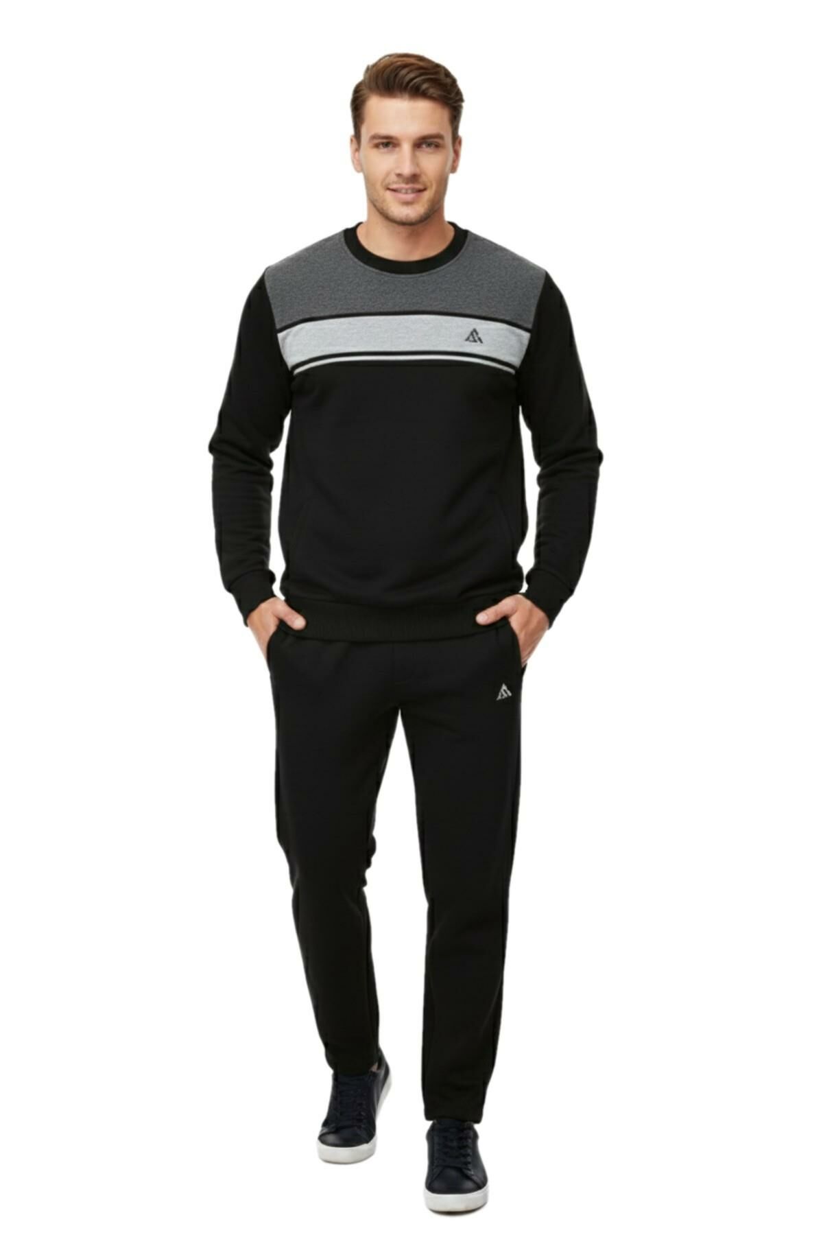 Erkek 3 İplik Sıfır Yaka Eşofman Takım 3295 BGL-ST04997