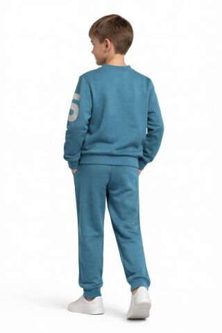 Erkek Çocuk Önü Baskılı Sweatshirt Ve Eşofman Alt Takım BGL-ST05250 LACİVERT - 3 YAŞ