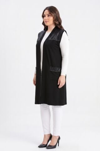 Kadın Düğmesiz Cepli Modelli Yelek 54050 BGL-ST05663