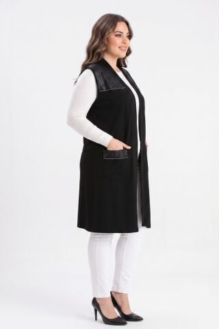 Kadın Düğmesiz Cepli Modelli Yelek 54050 BGL-ST05663
