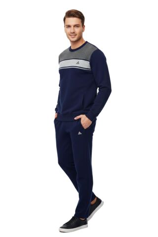 Erkek 3 İplik Sıfır Yaka Eşofman Takım 3295 BGL-ST04997 LACİVERT - M