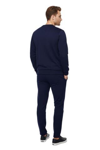 Erkek 3 İplik Sıfır Yaka Eşofman Takım 3295 BGL-ST04997 LACİVERT - M