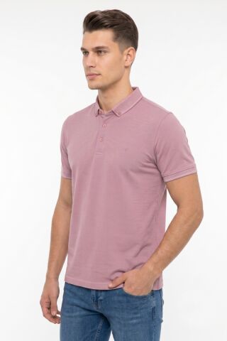 Erkek Polo Yaka Kısa Kollu Tişört Regular Kalıp T1000 BGL-ST05554 PEMBE - L