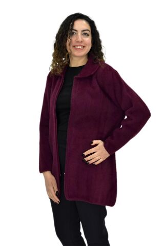 Kadın Tiriko Fermuarlı Cepli Hırka 2479 BGL-ST04075 LACİVERT - 2XL