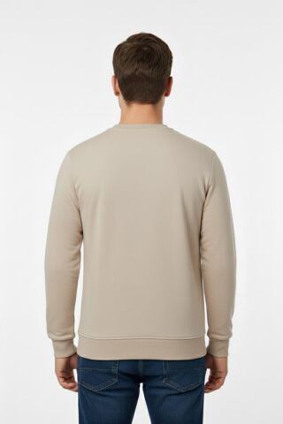 Erkek Mevsimlik Sıfır Yaka Sweatshirt BGL-ST04864 TAŞ - L