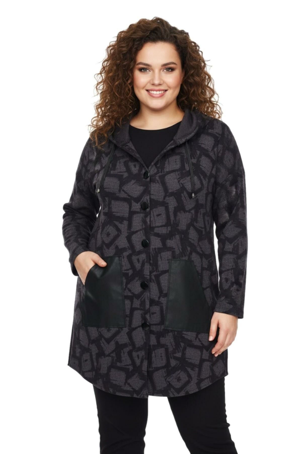 Kadın Mevsimlik Hırka Kapüşonu Dügmeli 9395 BGL-ST02265