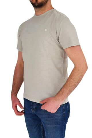 Erkek Büyük Beden Sıfır Yaka Tişört Ottoman BGL-ST01891 CAMEL - 5XL
