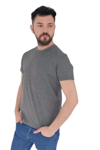 Erkek Büyük Beden Sıfır Yaka Tişört Ottoman BGL-ST01891 CAMEL - 5XL