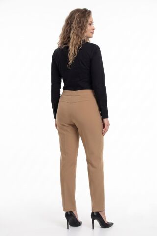 Kadın Kumaş Pantolon Kemer Lastikli BGL-ST04320 CAMEL - 54