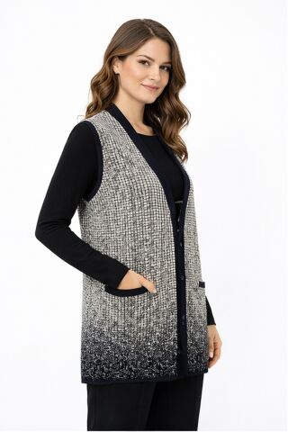 Kadın Anne Triko Yelek BGL-ST05292 KREM - XL