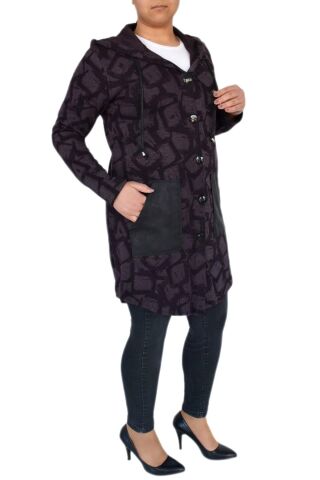 Kadın Mevsimlik Hırka Kapüşonu Dügmeli 9395 BGL-ST02265 MÜRDÜM - 48