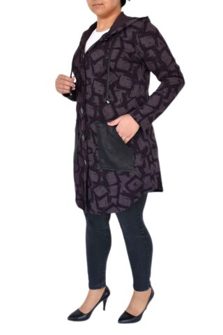 Kadın Mevsimlik Hırka Kapüşonu Dügmeli 9395 BGL-ST02265 MÜRDÜM - 48