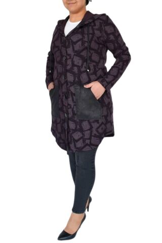 Kadın Mevsimlik Hırka Kapüşonu Dügmeli 9395 BGL-ST02265 MÜRDÜM - 48