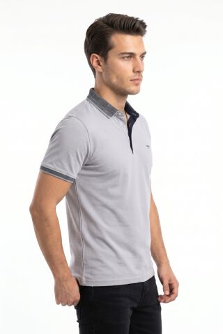 Erkek Polo Yaka Kısa Kollu Tişört Regular Kalıp T3000 BGL-ST05555 A.GRİ - L