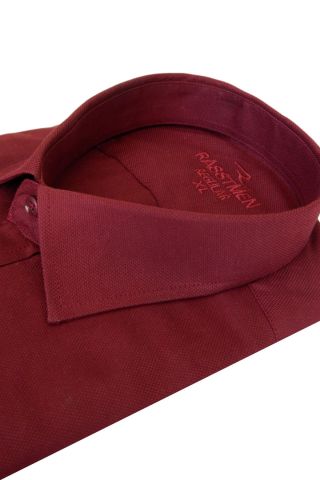 Erkek Gömlek Uzun Kol Regular Fit Armürlü Cepsiz BGL-ST01464 BORDO - 2XL