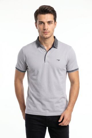 Erkek Polo Yaka Kısa Kollu Tişört Regular Kalıp T3000 BGL-ST05555 A.GRİ - XL