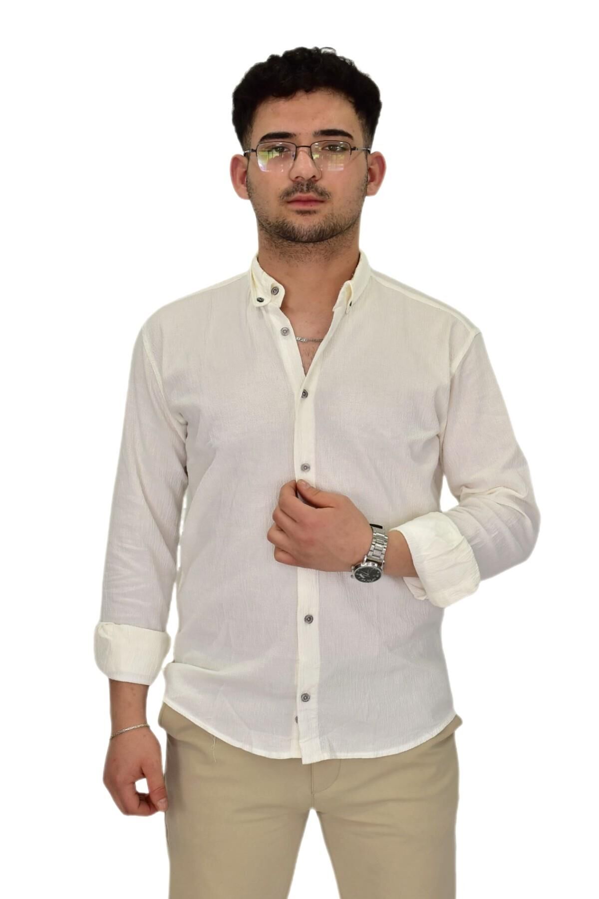 Erkek Spor Gömlek Regular Fit 9630 BGL-ST04413 EKRU - 2XL