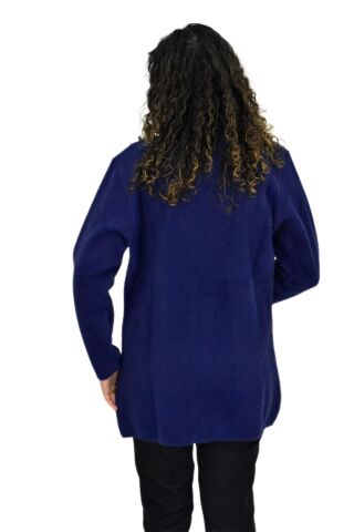 Kadın Tiriko Fermuarlı Cepli Hırka 2479 BGL-ST04075 LACİVERT - 2XL
