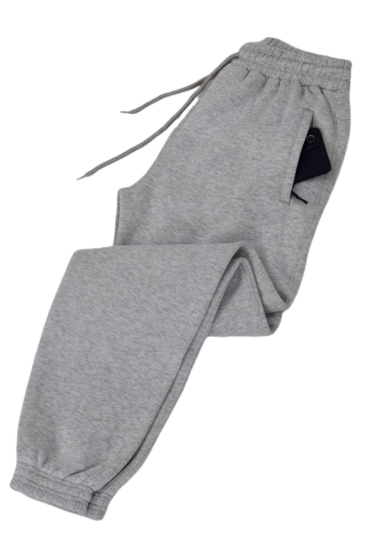 Kadın 3 İplik Paça Lastikli Eşofman Altı 3286 BGL-ST04788 A.GRİ - 2XL