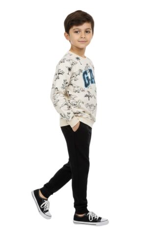 Erkek Çocuk Önü Baskılı Sweatshirt Ve Eşofman Alt Takım BGL-ST05251 LACİVERT - 8 YAŞ