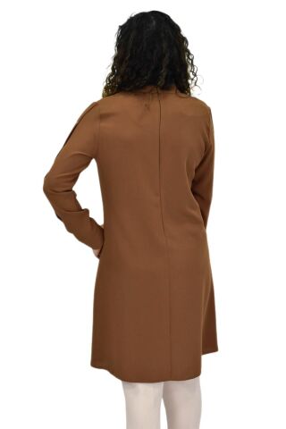 Kadın Köprü Dikişli Puntalı Tunik BGL-ST03600 TABA - 40