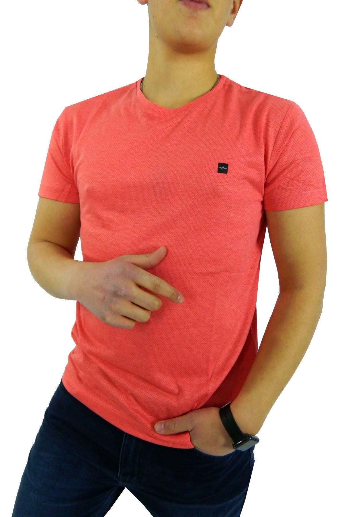 NAYKI ERKEK SIFIR YAKA PETEK SÜPREM T-SHİRT 2124 BGL-ST01016 NAR - 2XL