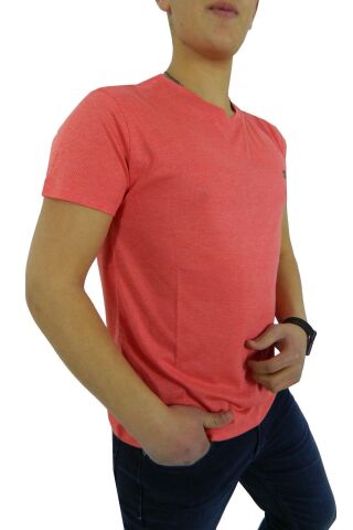 NAYKI ERKEK SIFIR YAKA PETEK SÜPREM T-SHİRT 2124 BGL-ST01016 NAR - 2XL