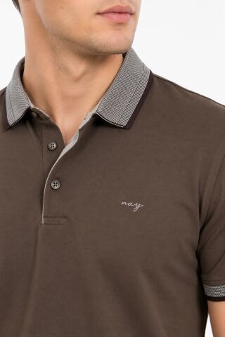 Erkek Polo Yaka Kısa Kollu Tişört Regular Kalıp T3000 BGL-ST05555 A.KAHVE - L