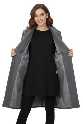 Kadın Kaşe Tamboy Kaşe Kaban BGL-ST05041 GRİ - M