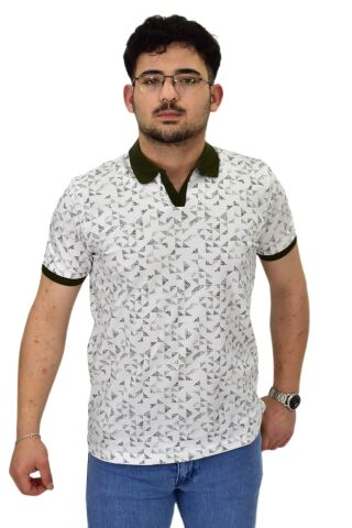 Erkek Polo Yaka Baskılı Pike Tişört 10600 BGL-ST04539