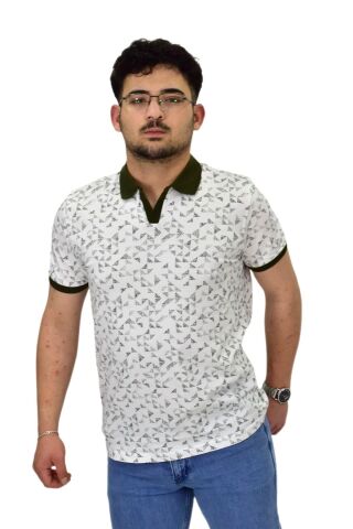 Erkek Polo Yaka Baskılı Pike Tişört 10600 BGL-ST04539