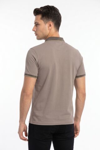 Erkek Polo Yaka Kısa Kollu Tişört Regular Kalıp T3000 BGL-ST05555 BEJ - L