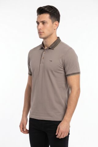 Erkek Polo Yaka Kısa Kollu Tişört Regular Kalıp T3000 BGL-ST05555 BEJ - XL