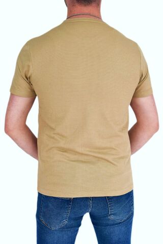 Erkek Büyük Beden Sıfır Yaka Tişört Ottoman BGL-ST01891 CAMEL - 5XL